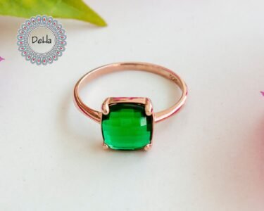 Emerald Quartz Ring, Green Quartz Ring, Emerald Quartz, Emerald Cut Ring, Emerald Cut, Quartz Ring, Minimalist Ring, Dainty Ring, Statement - Image 5