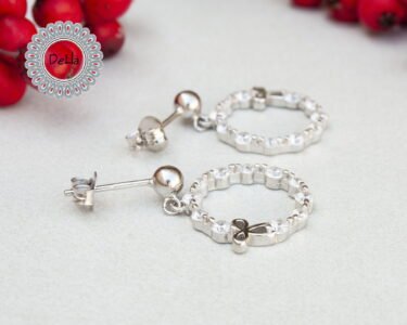 Silver Bow Dessert Earrings, Bow Earrings, Bow Jewelry, Cute Earrings, Earrings for Women, Dainty Earrings, Silver Stud Earrings, Delicate - Image 7