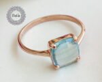 Sky Blue Topaz Ring Small - Simple Topaz Quartz Ring - Small Stackable Ring - Dainty Layer Ring - Sky Blue Topaz - December Birthstone