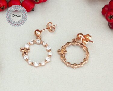 Gold Bow Earrings 925 Sterling Silver – Dainty Cute Ribbon Earrings, Minimal Jewelry Gift for Her - Image 5