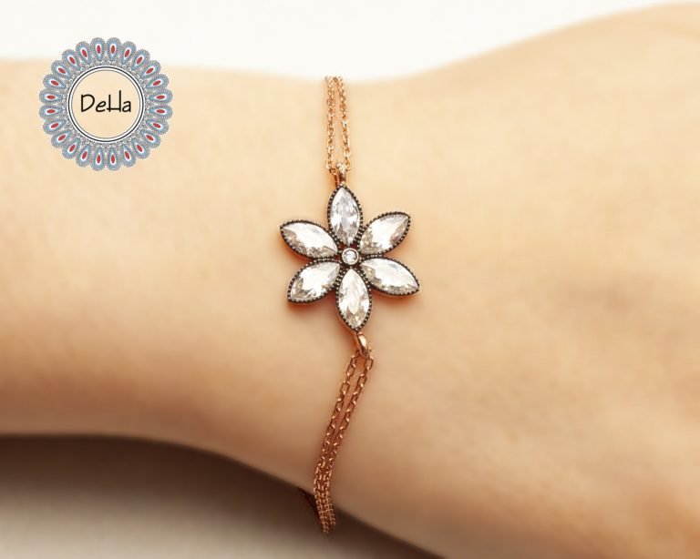 Rose Flower Bracelet, Flower Girl Bracelet, Flower Bracelet, Flower Jewelry, Floral Bracelet, Rose Bracelet, Dainty Bracelet, Gift Ideas
