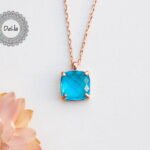 swiss blue topaz necklace 925 sterling silver dainty