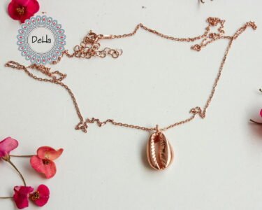 Solid Cowrie Pendant, Cowrie Necklace, Cowrie Jewelry, Cowrie, Long Necklace, Beach Necklace, Summer Necklace, Solid Necklace, Rose Gold - Image 5