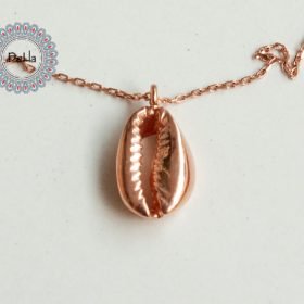 Solid Cowrie Pendant, Cowrie Necklace, Cowrie Jewelry, Cowrie, Long Necklace, Beach Necklace, Summer Necklace, Solid Necklace, Rose Gold