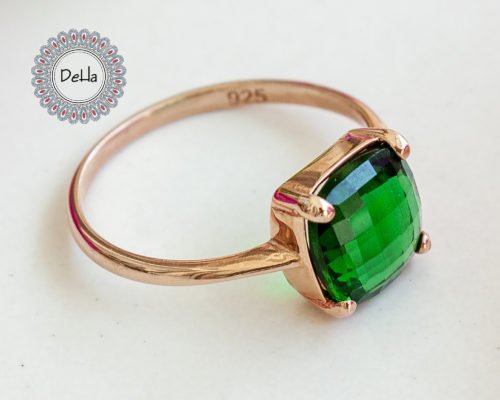 Emerald Quartz Ring, Green Quartz Ring, Emerald Quartz, Emerald Cut Ring, Emerald Cut, Quartz Ring, Minimalist Ring, Dainty Ring, Statement