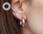 Rose Thick Hoop Earring, Chunky Hoops, Chunky Hoop Earrings, Everyday Hoops, Big Hoop Earrings, Rose Gold Hoops, Statement Hoops, Chunky - Image 4