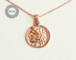 Rose Gold Plated Old Coin Pendant, Old Coin Pendant, Old Coin Necklace, Ancient Coin Pendant, Antique Coin Gift, Rose Gold Pendant - Image 6