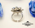 Blue Flower Turquoise Ring, Navajo Ring, Native American Ring, Southwestern Ring, Vintage Flower Ring, Silver Flower Ring, Blue Turquoise Ring - Image 9