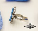 Blue Flower Turquoise Ring, Navajo Ring, Native American Ring, Southwestern Ring, Vintage Flower Ring, Silver Flower Ring, Blue Turquoise Ring - Image 6