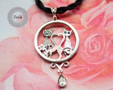 Cat Art Necklace, Cat Art Pendant, Cat Lover Jewelry, Cat Pendant, Cat Necklace, Cat Jewelry, Cat Art, Art Pendant, Cat Lover Gift, Gift for - Image 2