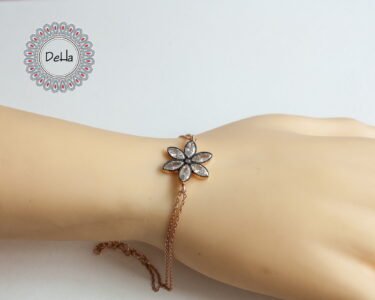 Elegant Rose Flower Bracelet – Dainty Floral Minimal Bracelet Gift for Women - Image 3