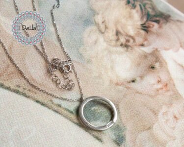 CZ Pendant Necklace 925 Sterling Silver – Round Hoop Necklace, Minimal Elegant Jewelry Gift for Her - Image 7