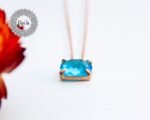 Swiss Blue Topaz Necklace, Dainty Jewelry, Rose Gold Filled, Birthday Gift, December Birthstone, Swiss Topaz Necklace, Gifts for Her - Image 4