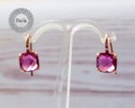 Pink Tourmaline Earrings, Rose Gold Plated, Pink Earrings, Tourmaline Jewelry, October Birthstone, Pink Stone, Gift For Her - Image 6