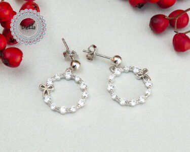 Silver Bow Dessert Earrings, Bow Earrings, Bow Jewelry, Cute Earrings, Earrings for Women, Dainty Earrings, Silver Stud Earrings, Delicate - Image 4