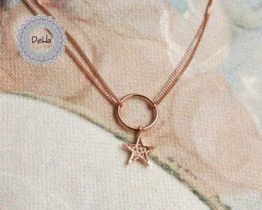 Elegant Star Pendant Necklace – CZ Hoop Circle Minimal Rose Gold Necklace for Women - Image 10