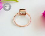 Smoky Quartz Ring Small - Stack Ring With Gemstone - Brown Gemstone Ring - Dainty Square Ring - June Birthstone - Smoky Topaz Ring - Topaz - Image 9