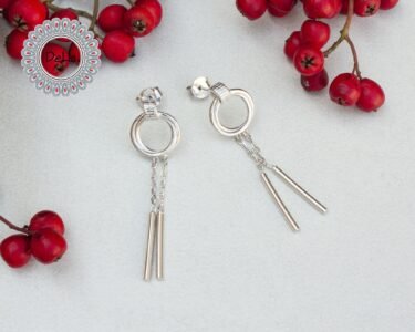 Dainty Dangle Silver Bar Earrings, Bar Earrings, Dainty Earring, Everyday Earrings, Dangle Earring, Gift for Her, Long Earrings, Earrings - Image 8