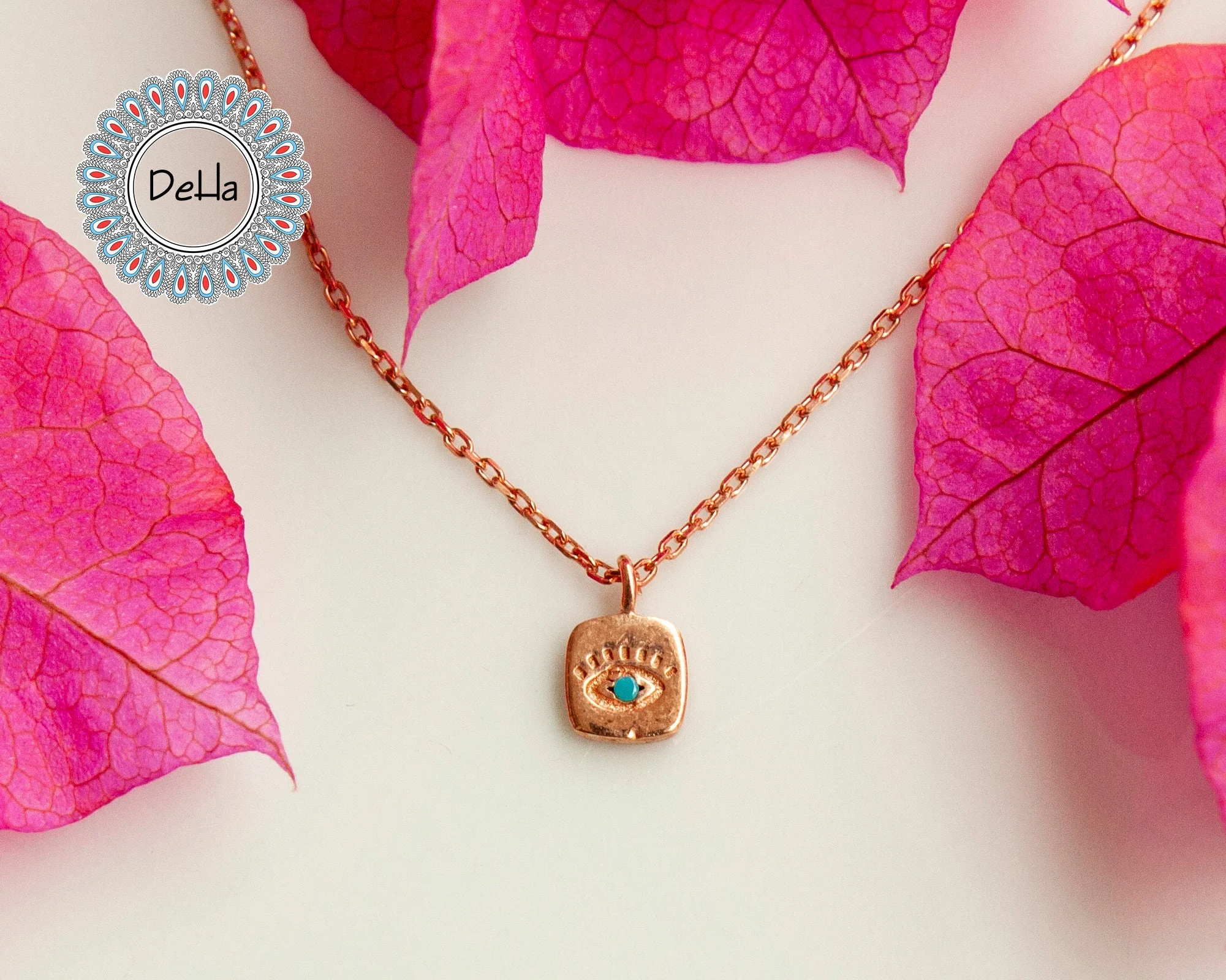 Elegant Turquoise Evil Eye Necklace 925 Sterling Silver – Dainty Protection Pendant, Minimalist Jewelry Gift for Her - Image 7