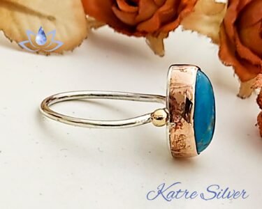 Blue Turquoise Ring 925 Sterling Silver – Navajo Style Ring, Southwestern Jewelry Gift for Her - Image 5