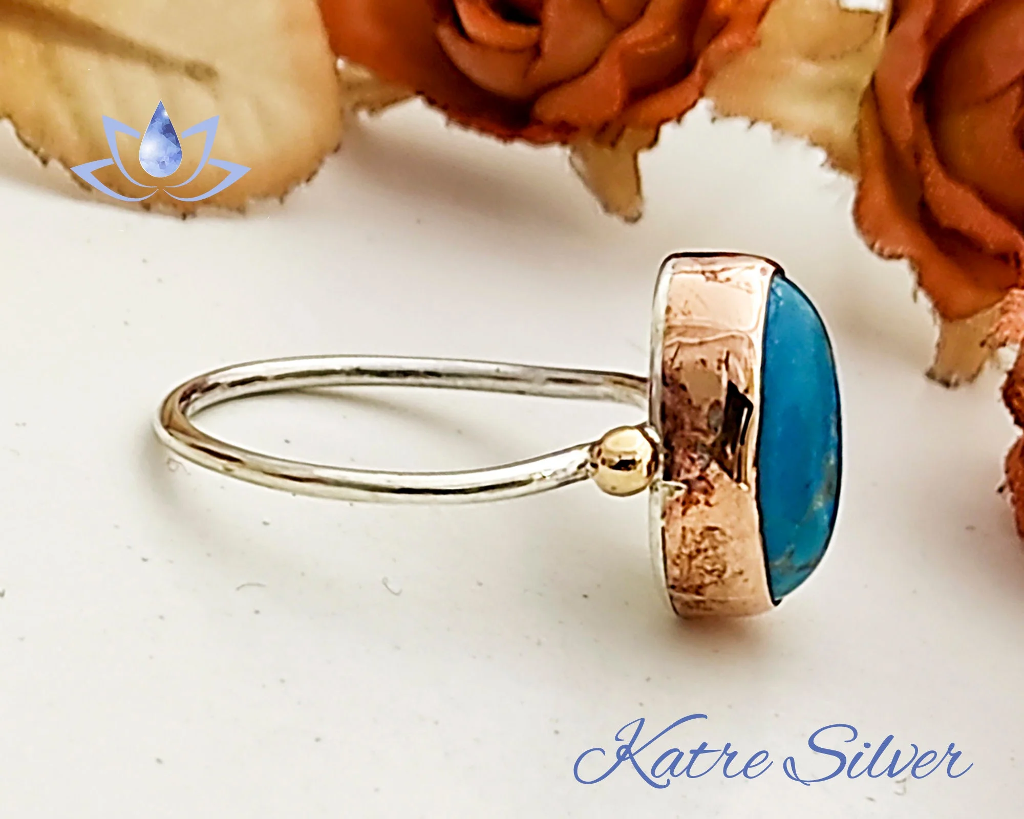 Blue Turquoise Ring 925 Sterling Silver – Navajo Style Ring, Southwestern Jewelry Gift for Her - Image 5