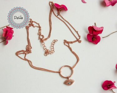 Rose Gold Evil Eye Necklace with Eyelashes, Eyelash Necklace, Evil Eye, Evil Eye Necklace, Eye Necklace, Eye, Evil, Eyelash, Mini Evil Eye - Image 10