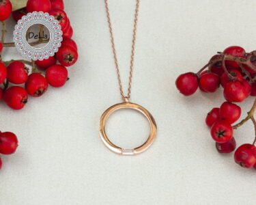 Rose Circle Necklace, Dainty Circle, Cz Pendant Necklace, Everyday Necklace, Elegant Necklace, Circle Necklace, Necklace Gift, Cz Necklace - Image 4