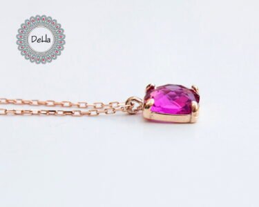 Pink Tourmaline Necklace 925 Sterling Silver, Crystal Necklace, Layered Necklace, Bridesmaid, Everyday Jewelry, Simple Necklace, Minimalist - Image 5