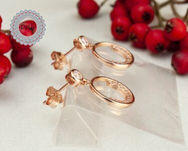 Dainty Round White Cz Earrings, Cz Stud Earrings, Cz Earrings, Rose Gold Earrings, Cz Jewelry, Women Earrings, Elegant Earrings, Circle - Image 4