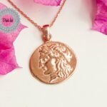 Rose Gold Plated Old Coin Necklace, Old Coin Necklace, Old Coin Pendant, Ancient Coin Pendant, Antique Coin Gift, Rose Gold Pendant