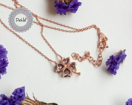 Four Leaf Mystic Topaz Pendant, Shamrock Necklace, Clover Charm, Four Leaf Clover, Lucky Necklace, Dainty Necklace, Luck Necklace, Rainbow - Image 9