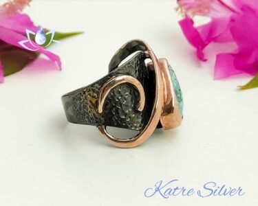 Green Turquoise Ring, Handmade Ring, Turquoise Ring, Turquoise Jewelry, Gemstone Ring, Statement Ring, Birthstone Ring, 925 Silver Ring, Boho - Image 5