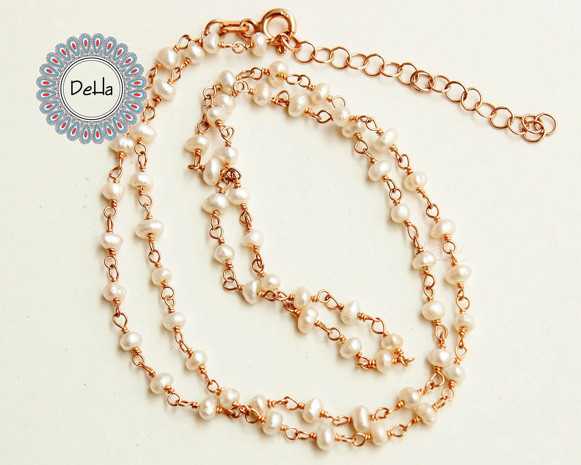pearl rosary chain necklace