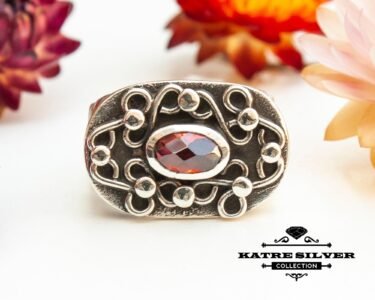 Red Stone Statement Ring, Red Stone Ring, Handmade Ring, Boho Ring, Vintage Ring, Unique Ring, Red Ring, 925 Silver Ring, Designer Ring - Image 3