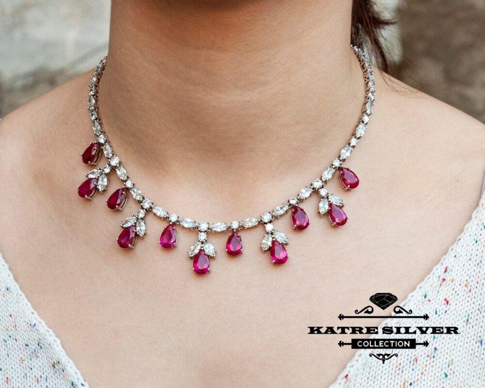 Party Wear Necklace, Wedding Necklace, Party Wear Jewelry, Necklace Set, Party Wear, Designer Necklace, Party Necklace, Ruby Necklace