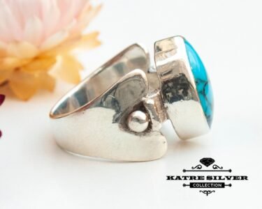 Blue Turquoise Statement Ring, Raw Turquoise Ring, Statement Ring, Turquoise Jewelry, Blue Turquoise, Handmade Ring, Blue Stone Ring, Blue - Image 6