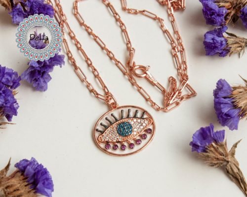 Protection Cz Necklace, Dainty Long Necklace, Evil Eye Necklace, Evil Eye Pendant, Protection Necklace, Cz Necklace, Eye Necklace, Evil Eye - Image 6