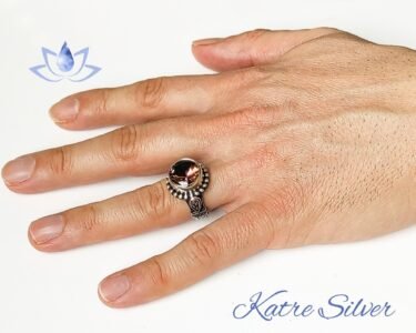 Mens Handmade Ring, Turkish Handmade Silver, Ottoman Mens Ring, Zultanite Men Ring, Diaspore Ring, Gift for Him, 925k Sterling Silver - Image 2