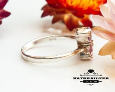 Dual Heart Ring, Pink Stone Heart Ring, Dainty Statement Ring, Romantic Jewelry, Gift Ring for Her - Image 6