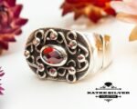 Red Stone Statement Ring, Red Stone Ring, Handmade Ring, Boho Ring, Vintage Ring, Unique Ring, Red Ring, 925 Silver Ring, Designer Ring - Image 4