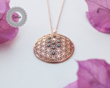 Medium Circle Flower Of Life Pendant, Yoga Necklace, Spiritual Necklace, Life Necklace, Circle Necklace, Chakra Pendant, Energy Necklace - Image 3