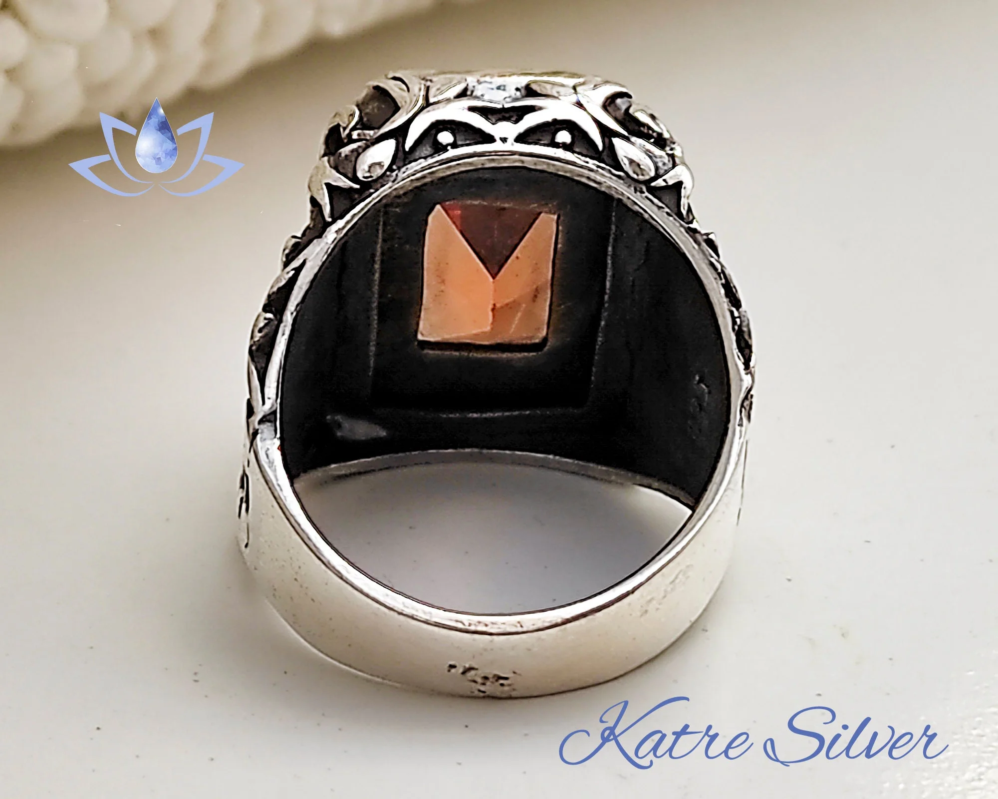 Mens Diaspore Ring – Elegant Color Changing Ottoman Handmade Silver Ring - Image 6