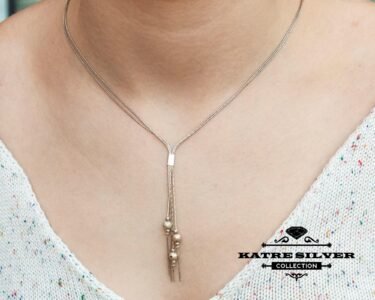 mini tassel charms necklace silver boho necklace