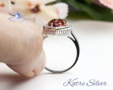 Color Change Diaspore Ring – Elegant Marquise Handmade Silver Ring for Women - Image 10