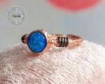 Opal Knuckle Ring, Knuckle Ring, Blue Opal Ring, Opal Ring, Stacking Ring, Adjustable Ring, Opal Jewelry, Birthstone Ring, Dainty Ring, Ring - Image 4