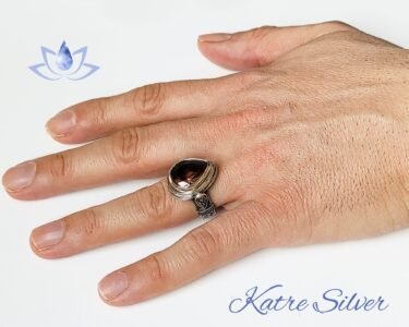 Wire Wrapped Teardrop Turkish Diaspore Ring, Wire Wrap Ring, Wire Wrapped Rings, Diaspore Ring, Color Change Ring, Gift For Her - Image 2