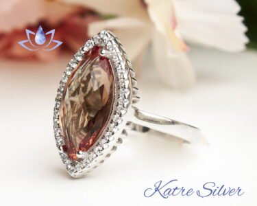 Color Change Diaspore Ring – Elegant Marquise Handmade Silver Ring for Women - Image 5