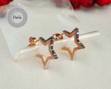 Star Earrings – Elegant Tiny Multi Stone Stud Earrings Gift for Women - Image 6
