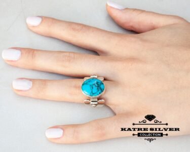 Blue Turquoise Statement Ring, Raw Turquoise Ring, Statement Ring, Turquoise Jewelry, Blue Turquoise, Handmade Ring, Blue Stone Ring, Blue - Image 2
