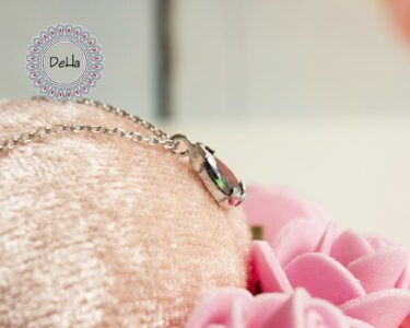 Elegant Mystic Topaz Teardrop Necklace – Dainty Minimal Gemstone Pendant for Women - Image 4